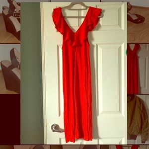 Red Zara midi dress